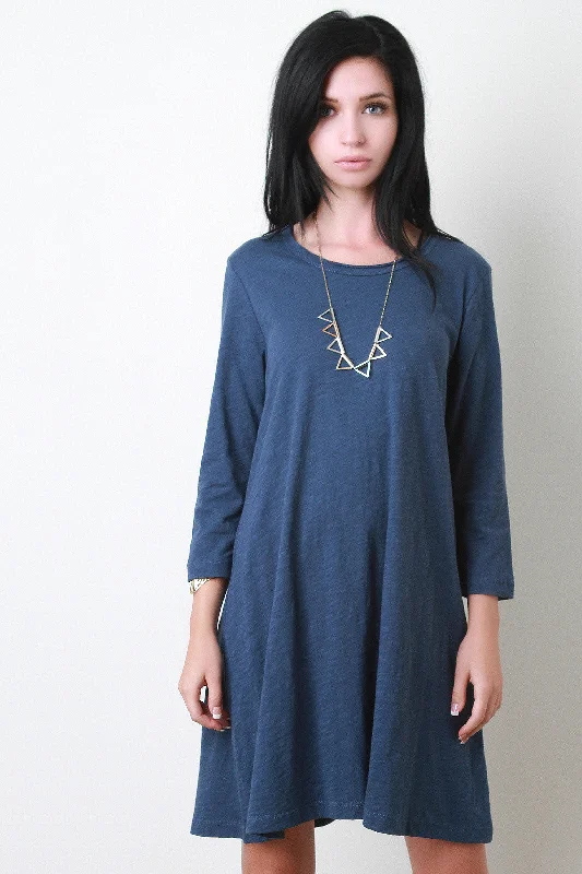 Distress Jersey Knit Tunic Dress Tunics Short Trendy