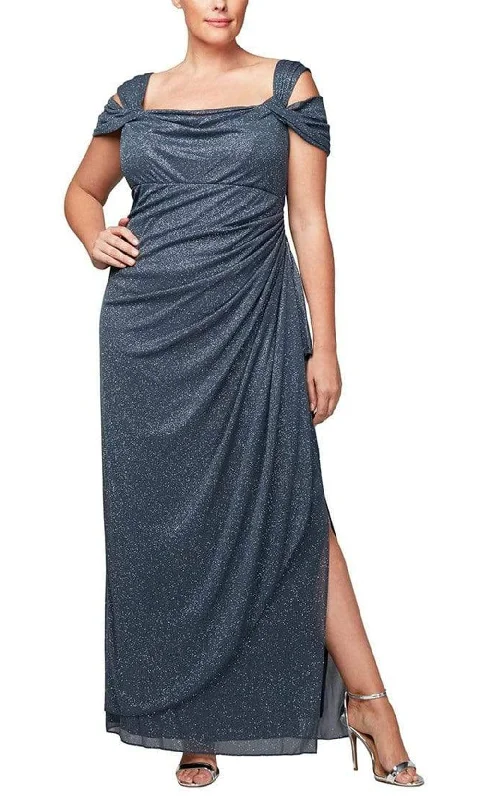 Alex Evenings 433026 - Square Neck Ruched Formal Dress Tunics Trendy modern