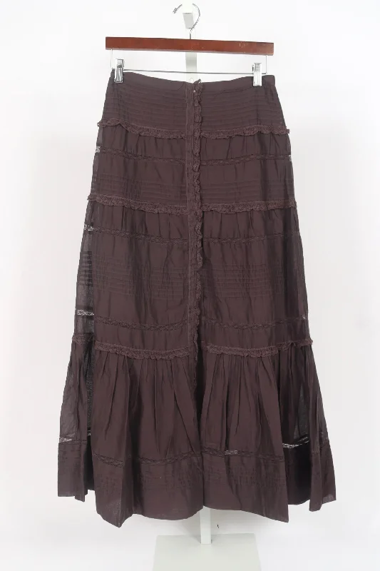 Gihane Skirt - Dark Plum cashmere skirt fine