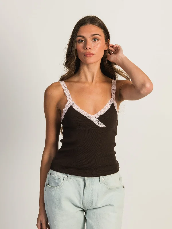 HARLOW LENI TANK - CHOCOLATE breathable tank top