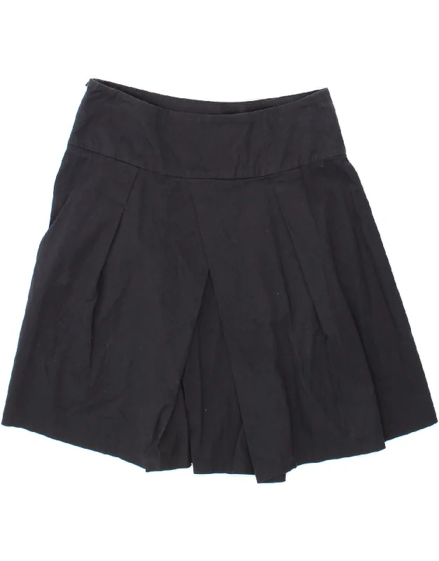 BENETTON Womens A-Line Skirt IT 46 Large W32 Navy Blue Cotton denim skirt fashionable