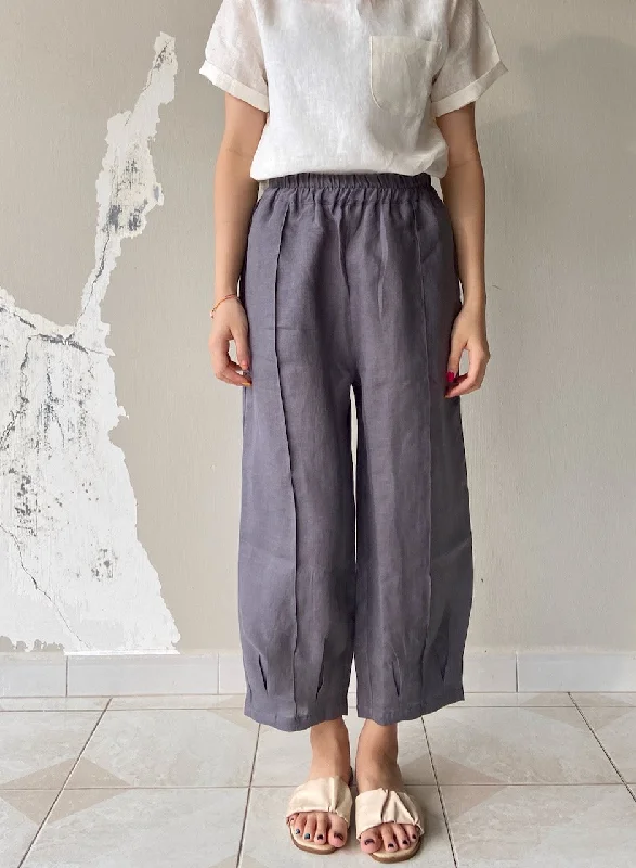 Linen Harem Pants in Dark Grey Lightweight Linen Pants