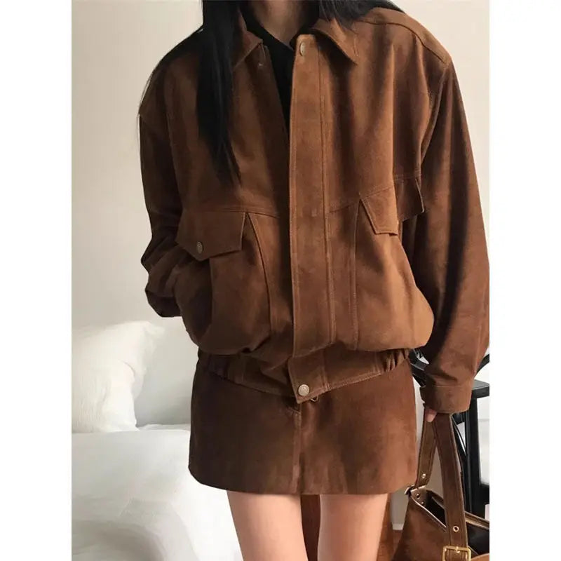 Caramel coat skirt