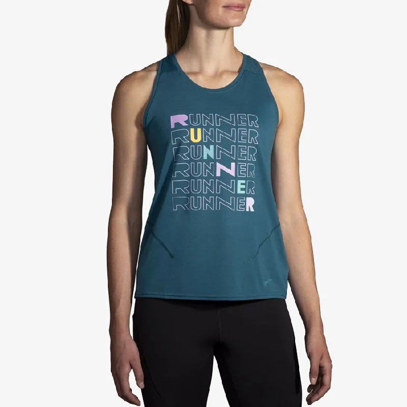 Women's Distance Tank 3.0 (Moroccan Blue/Runner) charcoal tank top