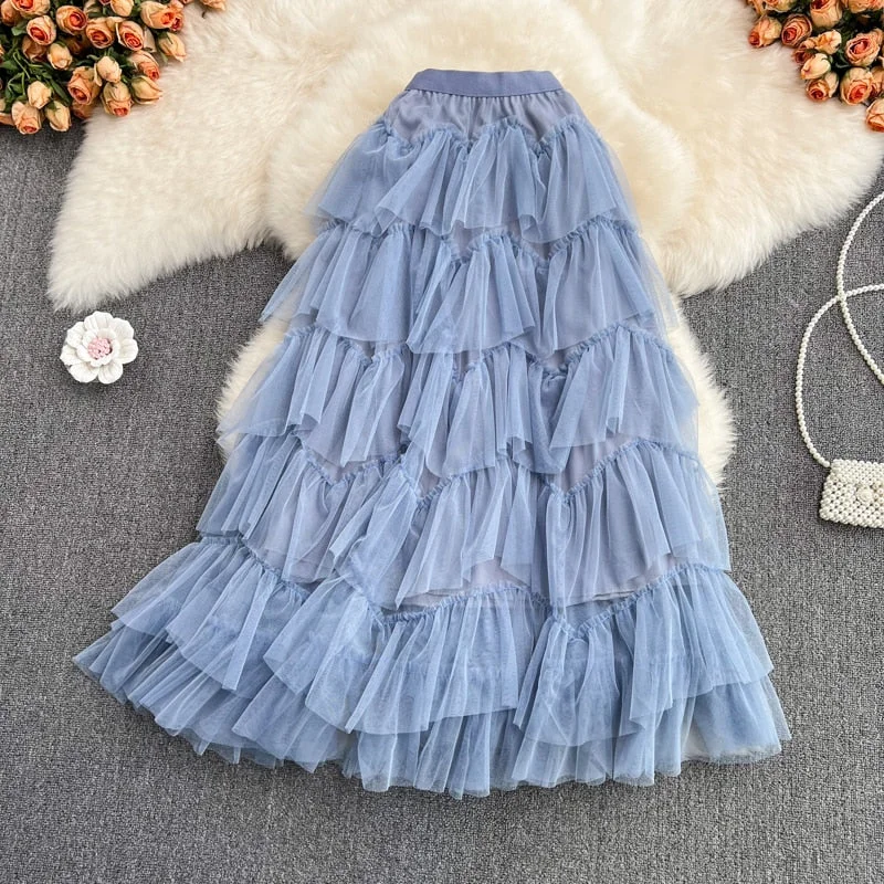 Rah-Rah Ruffled Tiers Tulle Tutu Skirts chiffon skirt airy