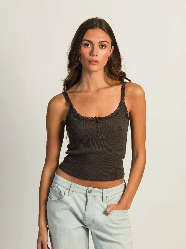 HARLOW HANNAH TANK - CHARCOAL strappy tank top