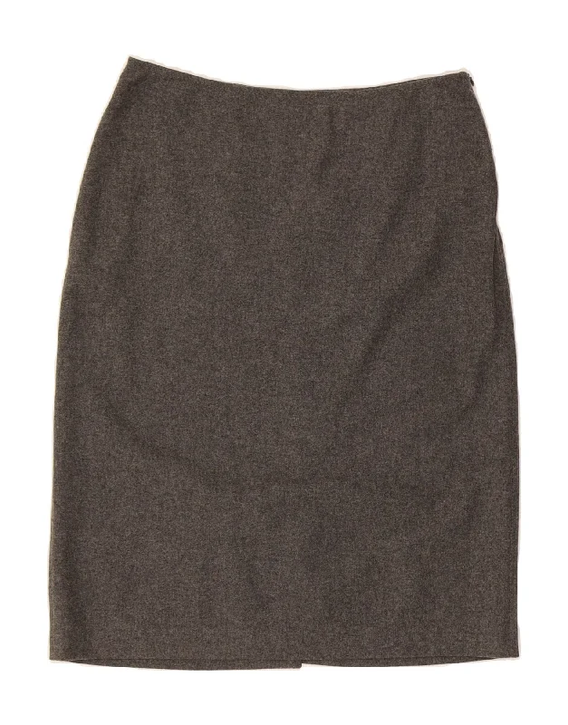 MIU MIU Womens Straight Skirt IT 44 Medium W30 Grey Virgin Wool slim fit skirt