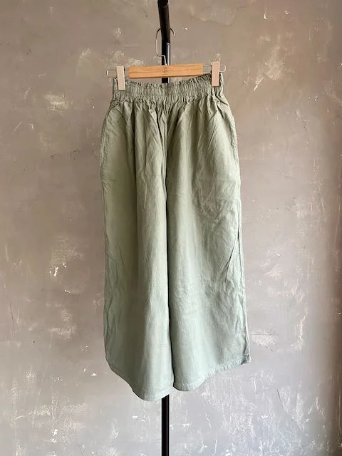 Hand Dyed Farmer's Pants in Light Grey Casual Wide Pants