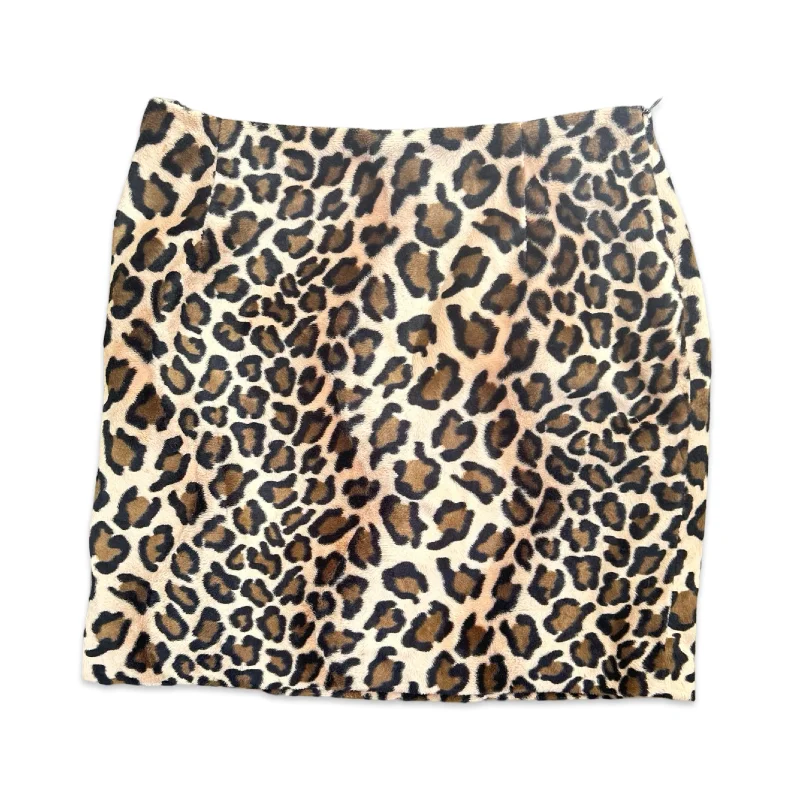 Y2K Cheetah Mini Skirt chiffon skirt flowing