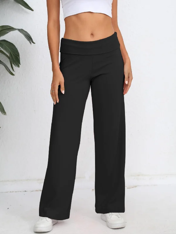 Hazel Blues® |  Elastic Waist Wide Leg Pants Cozy Maternity Pants