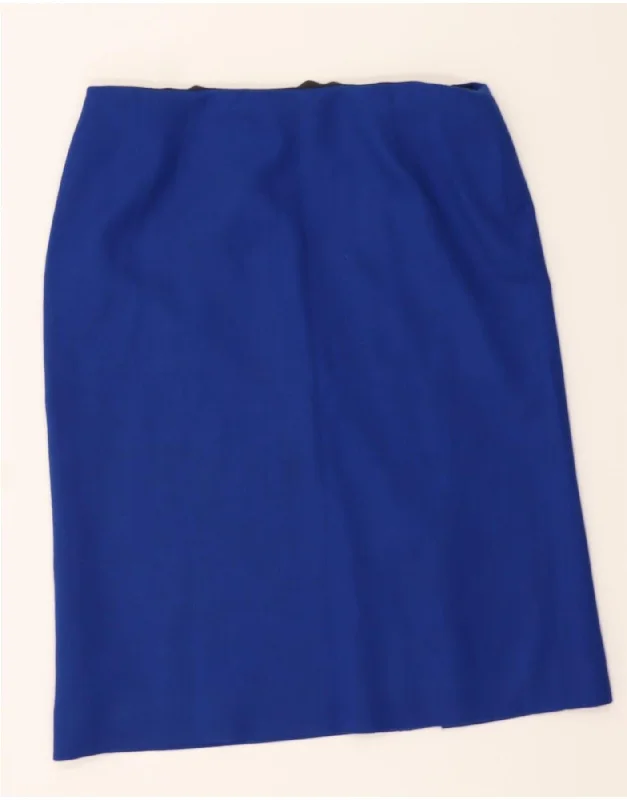 WINDSMOOR Womens Pencil Skirt UK 18 XL W34  Blue Polyester velvet skirt glossy