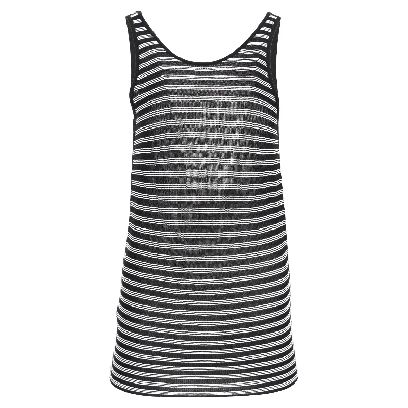 Alexander Wang Knit-Striped Tank Top in Black and White Rayon grey tank top