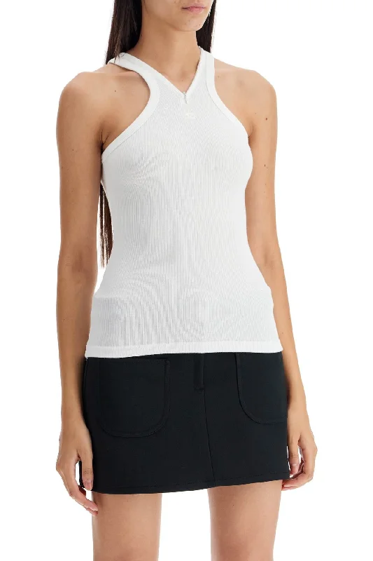 Courreges Ribbed Tank Top With Zipper On The Neckline vintage tank top