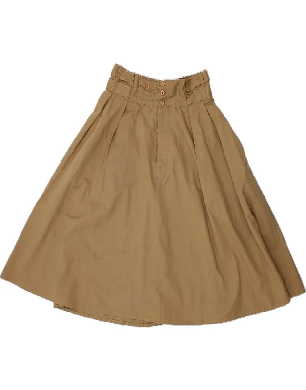 HOLIDAY Womens A-Line Skirt IT 44 Medium W28 Beige leather skirt sleek