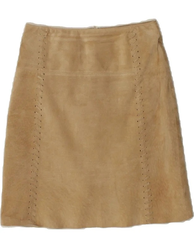 COMTESSA Womens Suede Skirt Small W26 Beige linen skirt natural