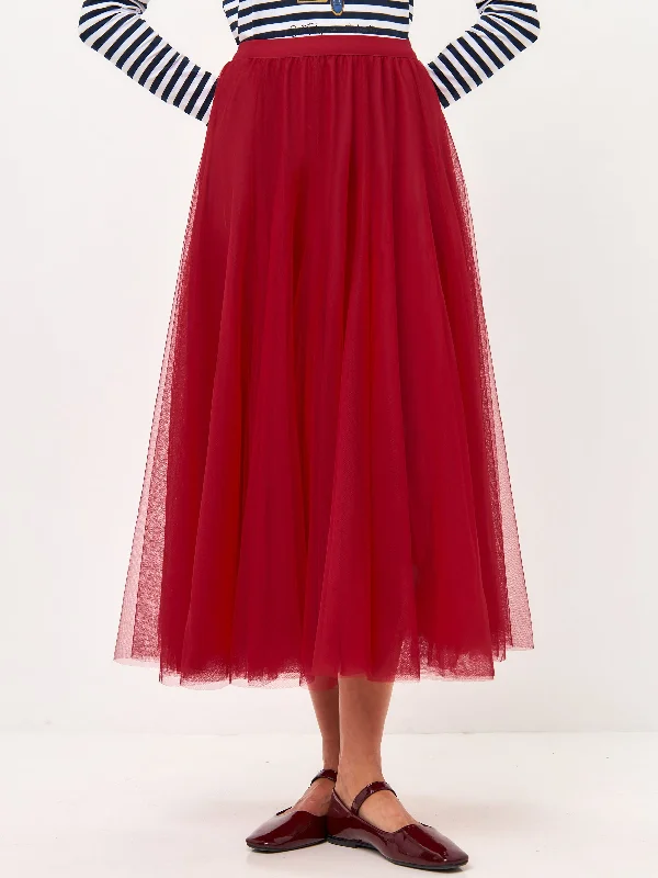 Red tulle  skirt ROCKY lace skirt feminine