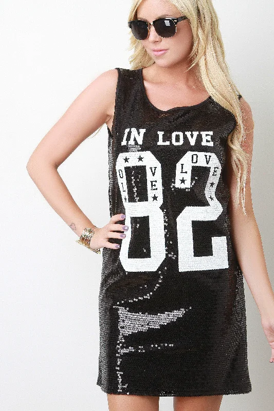 In Love 82 Sequin Sleeveless Tunic Dress Tunics Denim casual