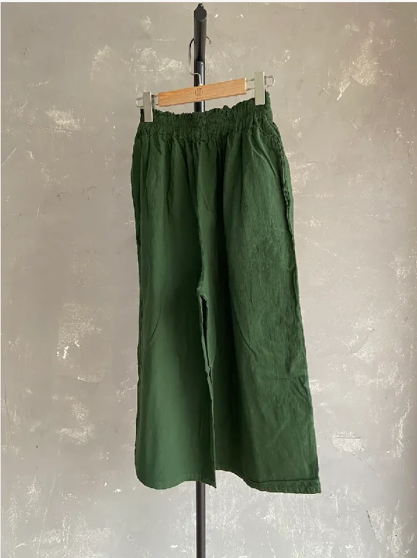 Hand Dyed Farmer's Pants in Deep Green #33 Slim-Fit Khaki Pants