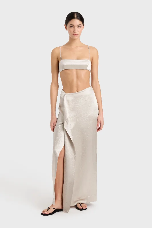 KOBE WRAP OVER MAXI SKIRT corduroy skirt textured