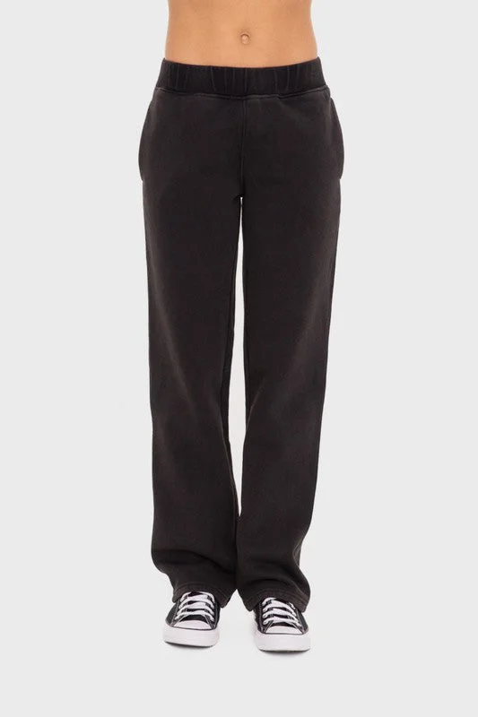 Hazel Blues® |  Mono B Elastic Waist Fleece Pants with Pockets High-Waist Trousers