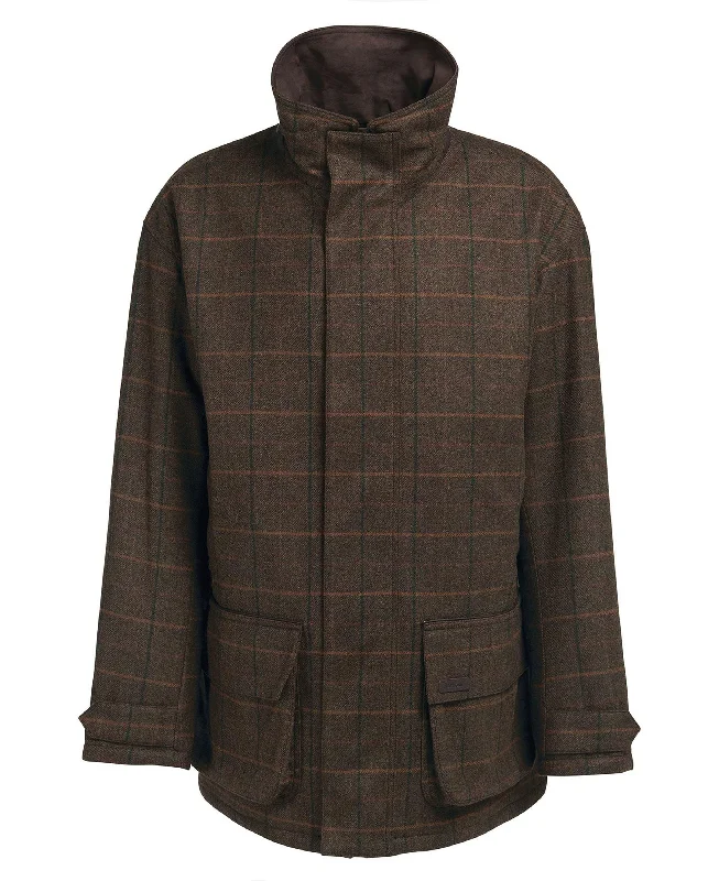 Beaconsfield Wool Jacket - Burnhill Brown Check Front Pockets Side Pockets Patch Pockets