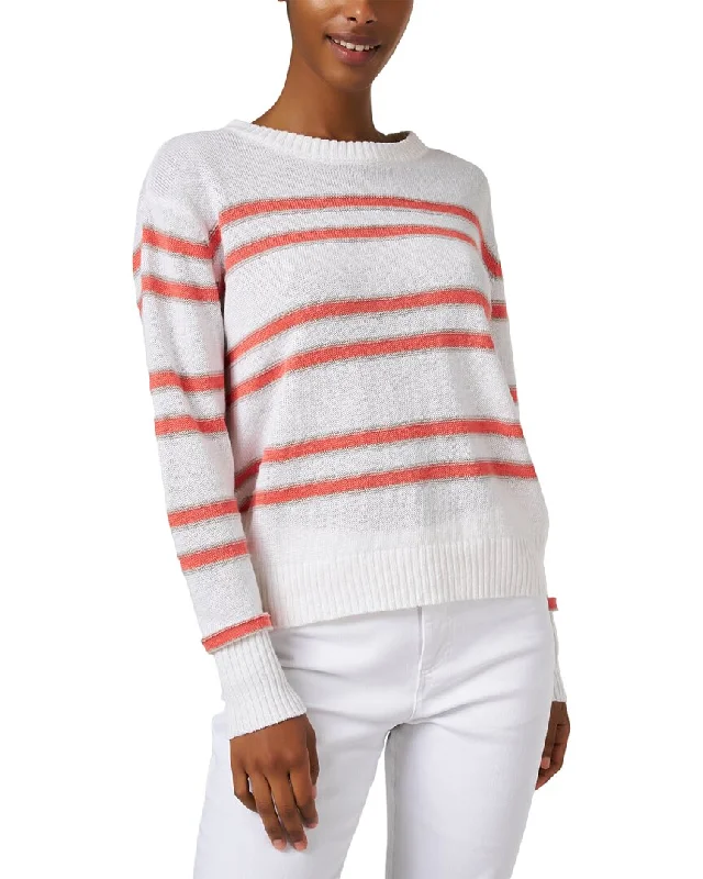 Kinross Striped Linen Sweater Fitted Slim Tailored