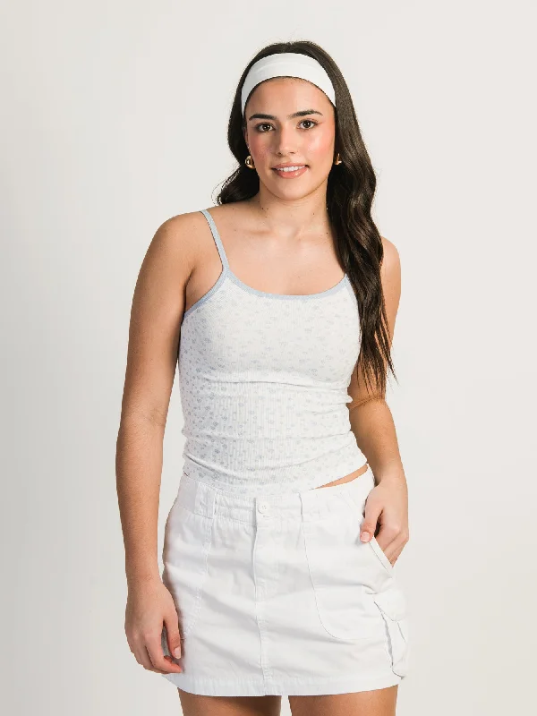 HARLOW LOGAN DITSY TANK TOP - BABY BLUE relaxed fit tank