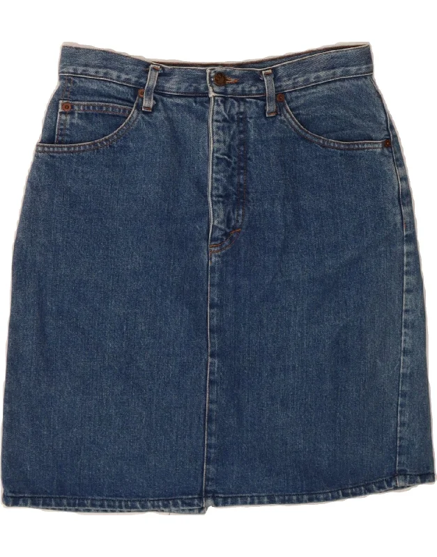 AMERICANINO Womens Denim Skirt W32 Large Blue Cotton denim skirt trendy