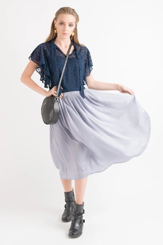 Drape Skirt - Blue chiffon skirt airy