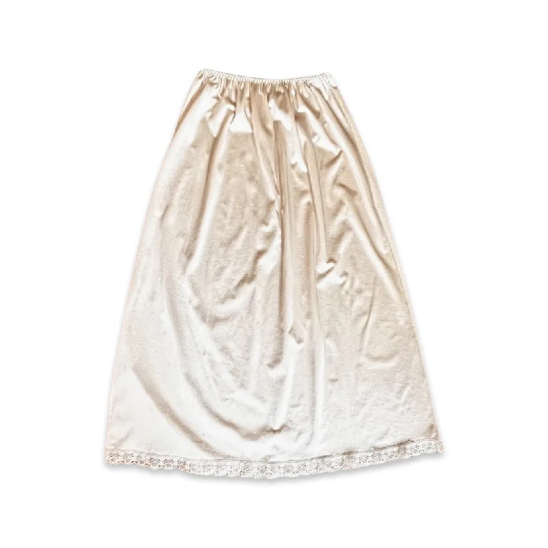 Vintage Cream Midi Slip Skirt linen skirt breathable