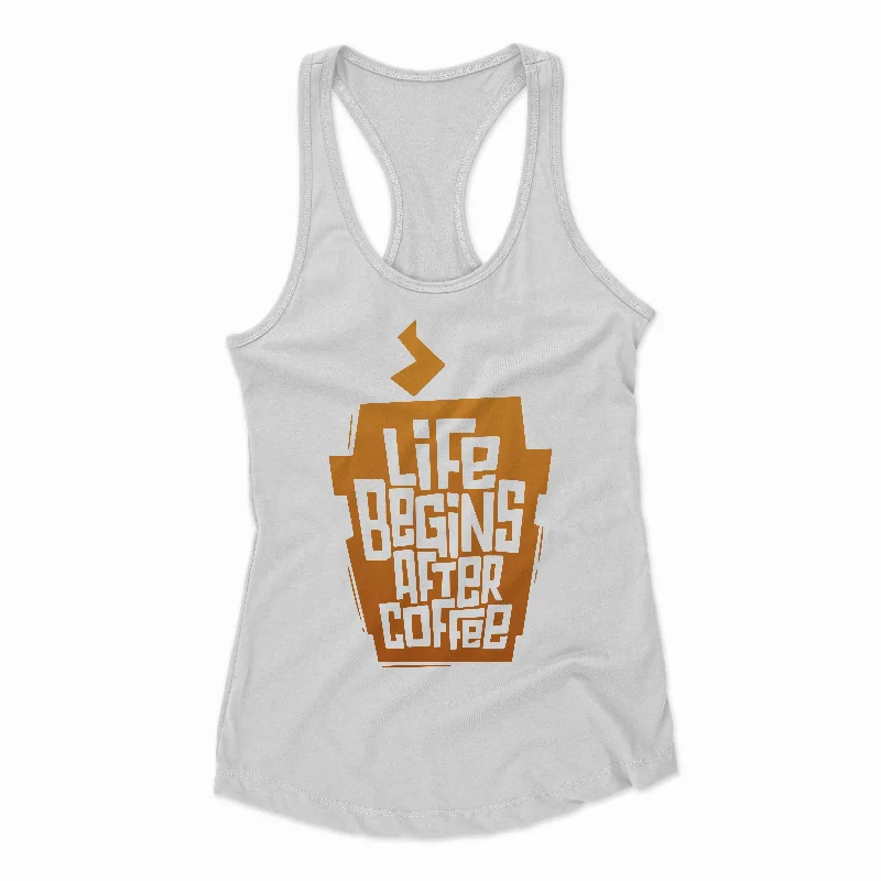 Life Begins After Coffee (tank) cropped tank top