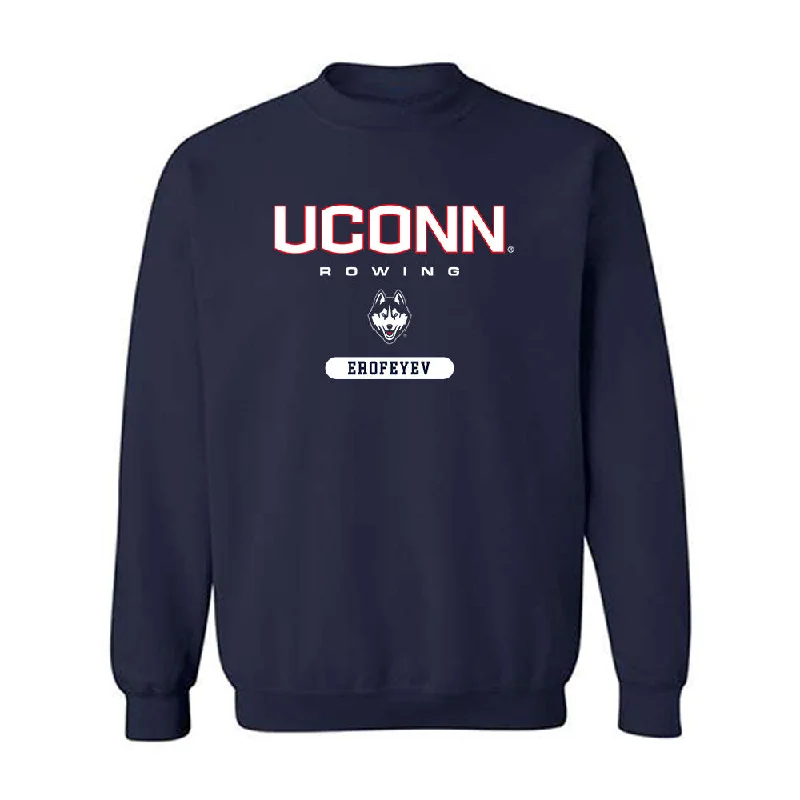 UConn - NCAA Women's Rowing : Evelyn Erofeyev - Classic Shersey Crewneck Sweatshirt Hoodie with Puffed Sleeves Voluminous Trendy