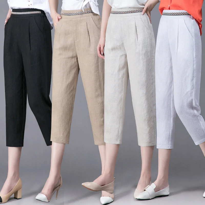 Linen Pants Summer New Loose Harem Pants Women Lightweight Linen Pants