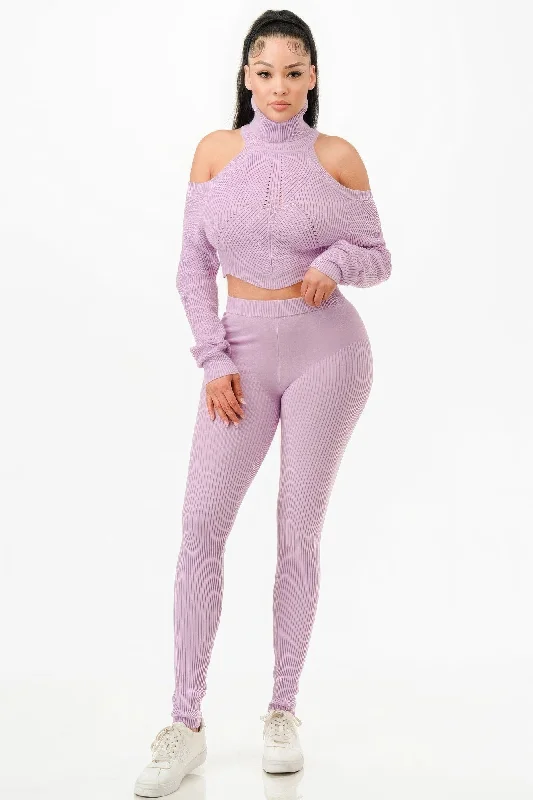 Knit Top & Pants Set Cozy Lounge Pants