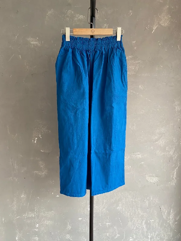 Hand Dyed Farmer's Pants in Blue Chic Checkered Pants