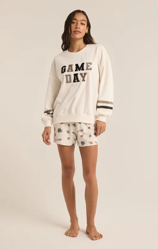 Oversized Game Day Sweatshirt Hoodie with Longline Fit Extended Stylish