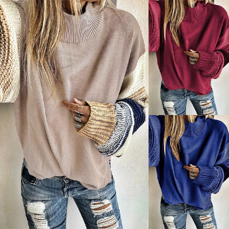 Women's Loose Long Sleeve Sweater Fitted Slim Tailored