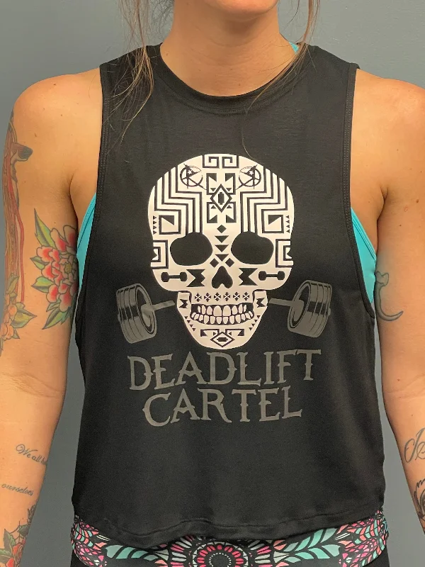 Women’s Black "Deadlift Cartel" Tank charcoal tank top