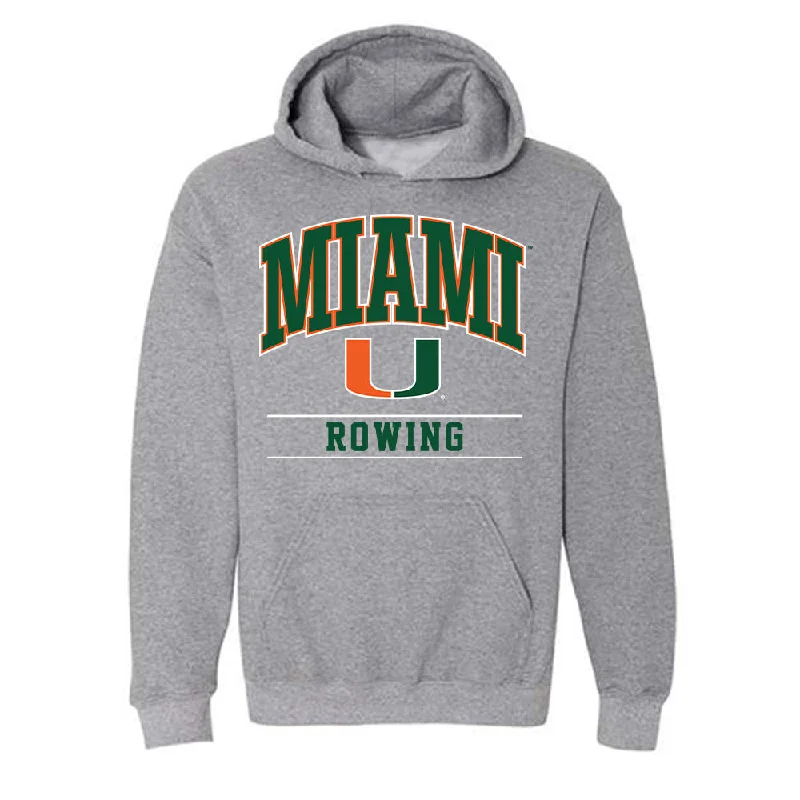 Miami - NCAA Women's Rowing : Trinity Ferebee - Classic Shersey Hooded Sweatshirt Hoodie with Pattern Geometric Abstract