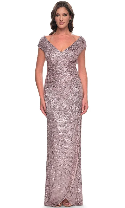 La Femme 30865 - Sequin Sheath Evening Dress Tunics Business professional