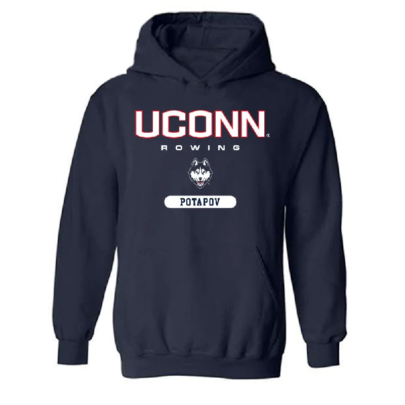 UConn - NCAA Women's Rowing : Daria Potapov - Classic Shersey Hooded Sweatshirt Hoodie with Batwing Sleeves Loose Dramatic