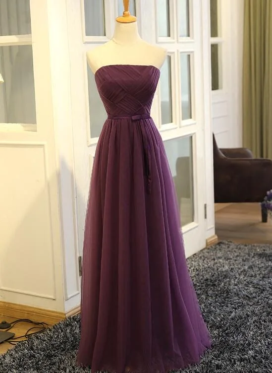 Dark Purple Tulle Long Formal Dress, Grape Party Dress , Party Dress Tunics Essential wardrobe