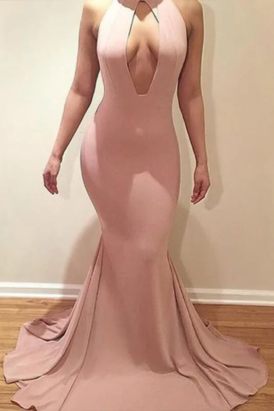 Modest Affordable Precious Sexy Mermaid Ruffles Sleeveless Sweep Train Plus Size Evening Dresses with Keyhole Lace Sexy Club