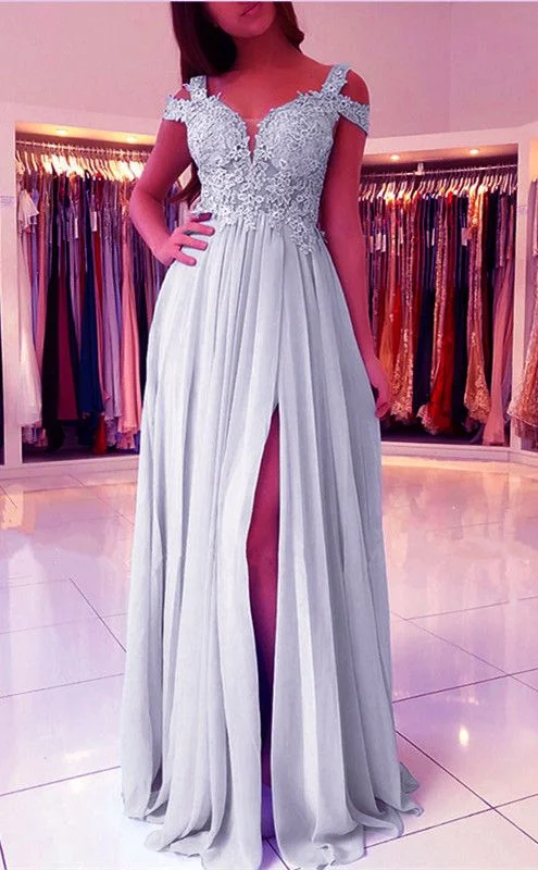 silver bridesmaid dresses,wedding party dress,chiffon bridesmaid dress,long formal prom dress cg4677 empire Waist empire