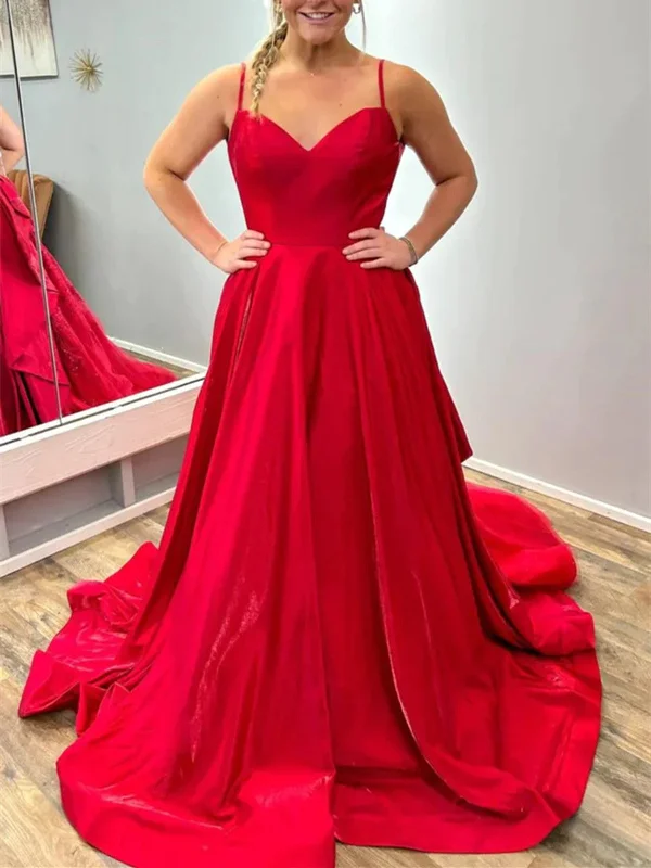 V Neck Red Lace Open Back Long Prom Dresses with Lace Train, Backless Red Lace Long Formal Evening Dresses Tunics Designer luxury