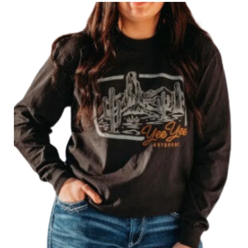 Black Desert Long Sleeve Tee Shirt By YeeYee Thin T-Shirt Open Front Quick Dry