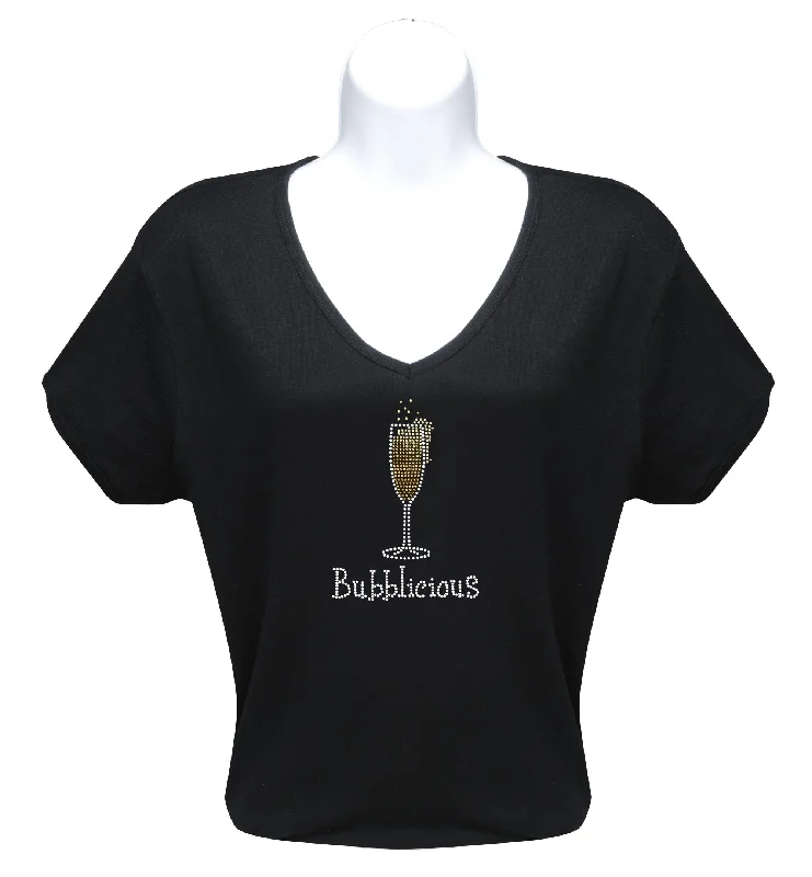 Bubblicious Rhinestone T-Shirt Embroidered Appliqued Beaded