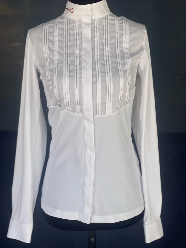 Cavalleria Toscana R-EVO Pleated Poplin Bib L/S Competition Shirt - SALE! Fashionable Trendy Casual