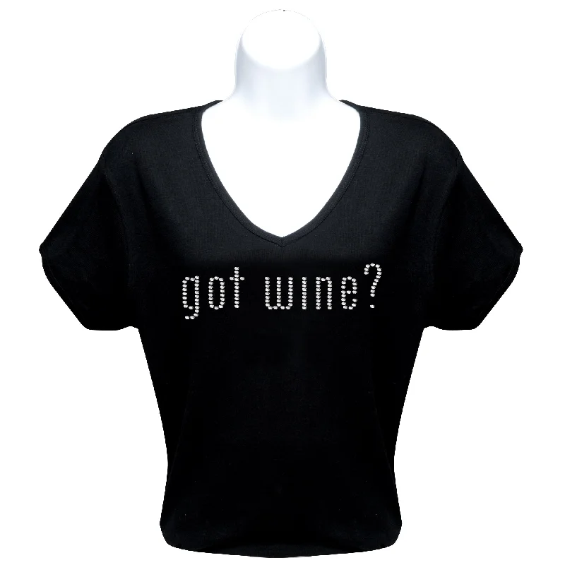 Got Wine? Rhinestone T-Shirt Polka Dot Checkered Tartan