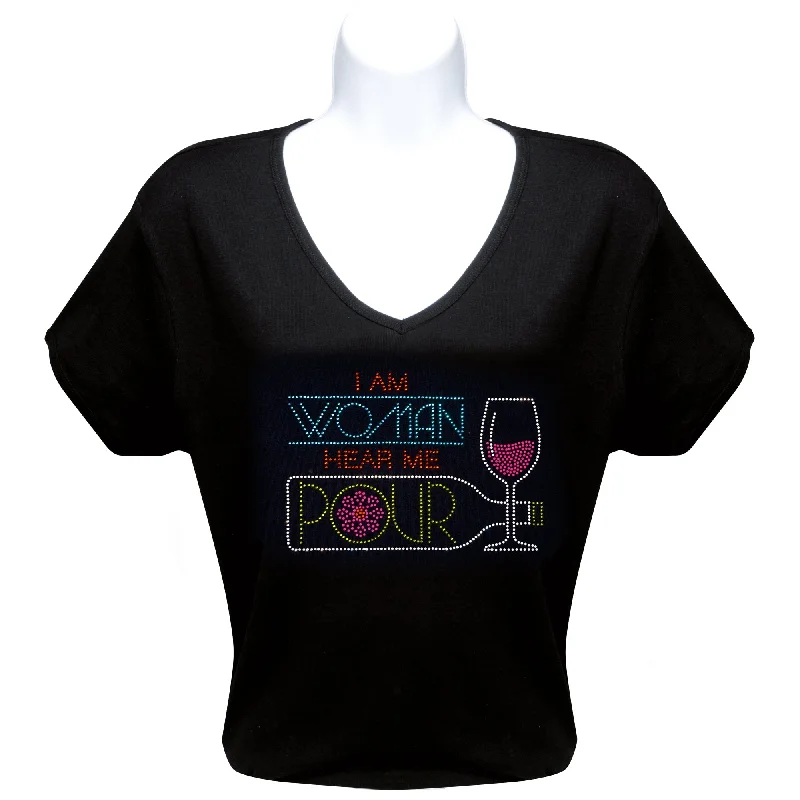 I Am Woman Rhinestone T-Shirt *Select Szs. on Sale* Elegant Classic Vintage